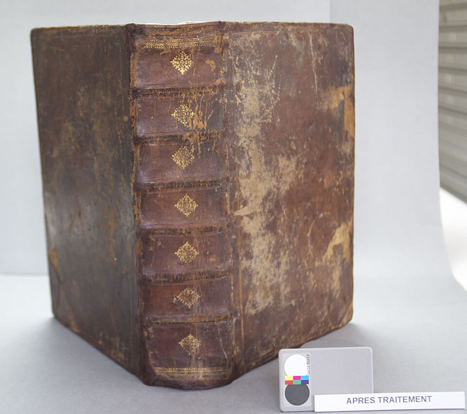 Restauration d’une bible protestante imprimée en 1606, corps d’ouvrage et reliure, Coll° Musée Rochelais d’Histoire Protestante, La Rochelle